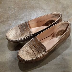 Metallic Gold Clark's Womens Flats